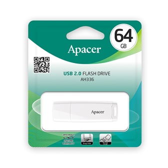 USB Flash 64Gb Apacer AH336, USB2.0 белый