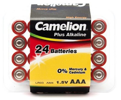 Батарейка Camelion, LR03-PB24, Plus Alkaline, AAA, 1.5V, 1250mAh