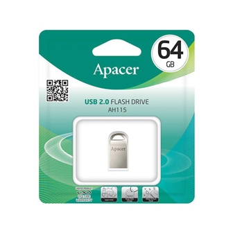 USB Flash 64Gb Apacer AH115, AP64GAH115S-1, USB2.0 серый