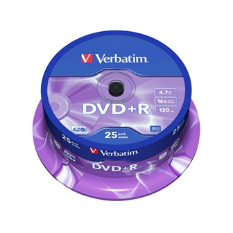 Диск DVD+R Verbatim, (43500) 4.7Gb, 16x