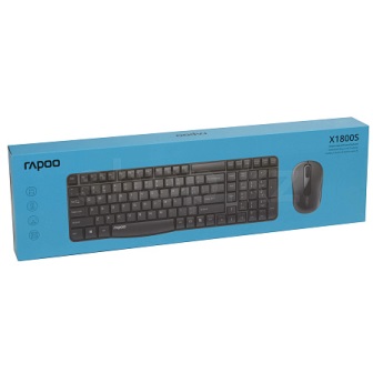 Клавиатура+мышь Rapoo, X1800S, 1000dpi, USB, Беспроводная