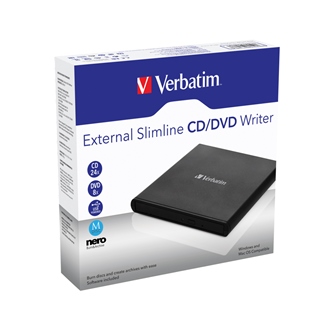 Внешний привод Verbatim CD/DVD, 98938, Slim, USB, черный