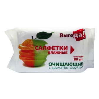 Салфетки влажные Выгодa 80шт фрукты