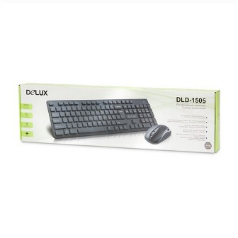 Клавиатура+мышь Delux, DLD-1505OGB, 2.4GHz, беспроводные, 1000DPI, USB