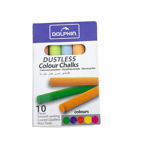 Мел цветной 10шт/уп. Dolphin