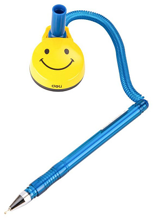 Ручка на подставке Deli синий корпус