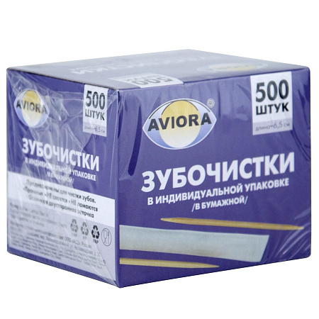 Зубочистки Aviora 500шт в инд.упаков.