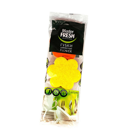 Губка бытовая 3шт/уп Master Fresh Flower