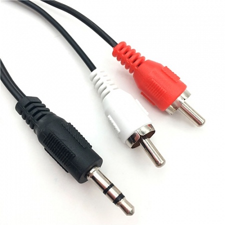 Кабель mini-jack 3.5 - 2RCA(тюльпаны), 1.5м, V-T