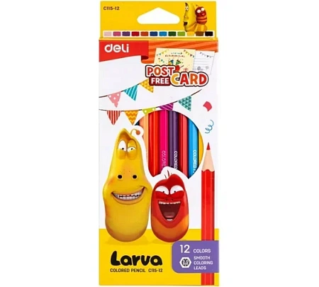 Карандаши цветные 12цв.Larva