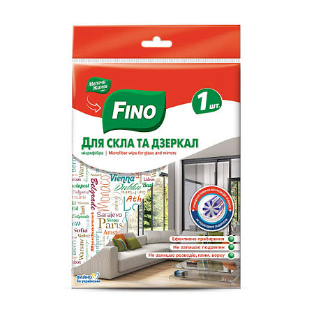 Салфетки быт 1шт/уп Мелочи Жизни Fino для стёкол и зеркал Салфетки быт 1шт/уп Мелочи Жизни Fino для стёкол и зеркал