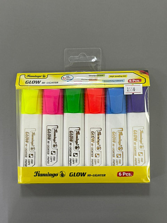 Маркер текстовой 6шт/уп Flamingo Glow