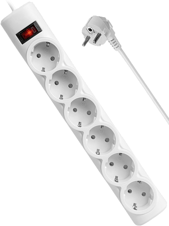 Сетевой фильтр Defender DFS-153, 6 розеток, 3м, 10А белый