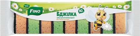 Губка бытовая 10шт/уп Fino Пчёлка