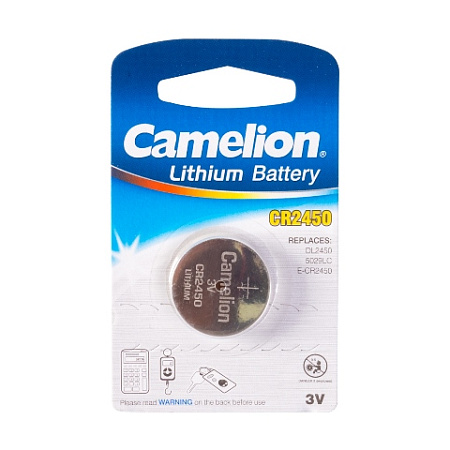 Батарейка Camelion, CR2450 Lithium, 3V, 220mAh