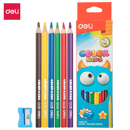 Карандаши цветные 6цв Deli Color Kids