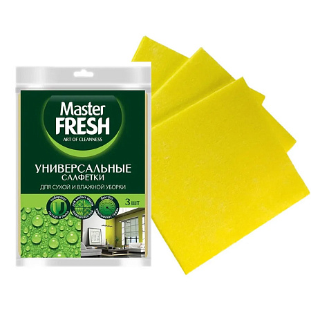 Салфетки быт 3шт/уп Master Fresh универсальные вискоза Салфетки быт 3шт/уп Master Fresh универсальные вискоза
