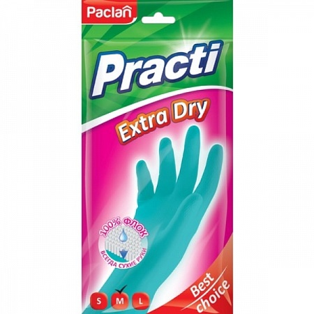 Перчатки резиновые L Paclan Exstra Dry Перчатки резиновые L Paclan Exstra Dry