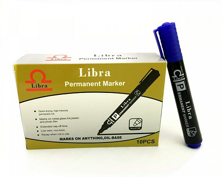 Маркер перманентный Libra синий
