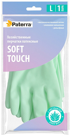 Перчатки резиновые L Paterra Soft Touch