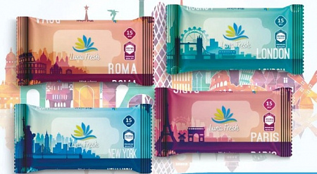 Салфетки влажные Luna Fresh 15шт/уп.