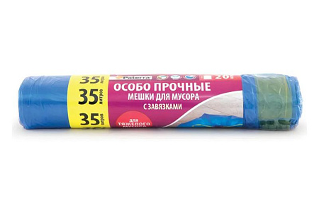 Пакет для мусора 35л *20шт с завязками Paterra