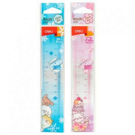 Линейка Deli 15см детская 