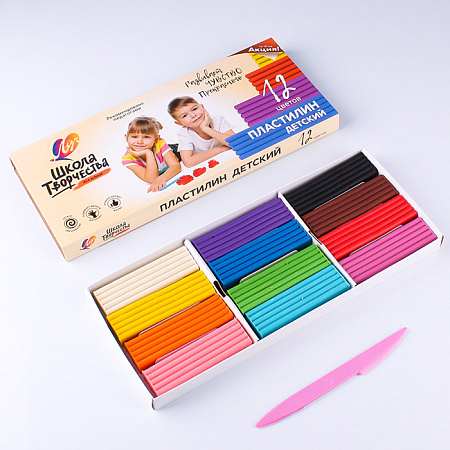 Пластилин 12цв.Школа Творчества (Луч)