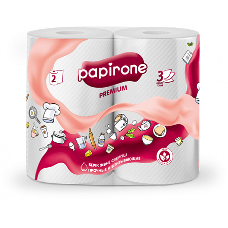 Полотенце бум.Papirone 3*2рул/уп.