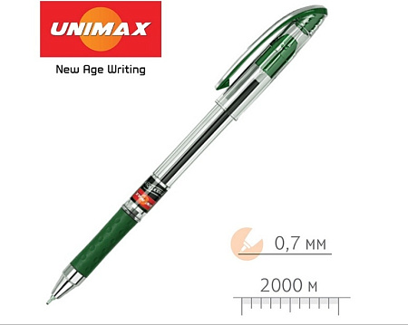 Ручка Unimax Maxflow 0.7mm (унимакс) зелёная