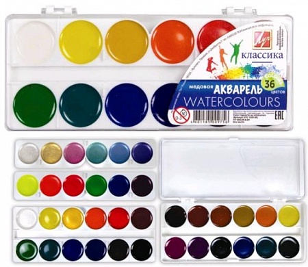 Краски акварел. 32цв. Классика б/к Луч