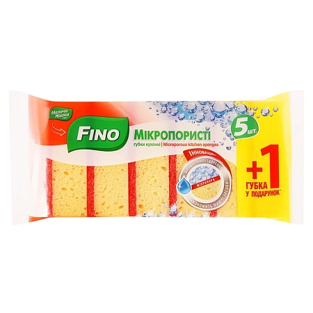 Губка бытовая 5+1шт/уп Fino микропористая