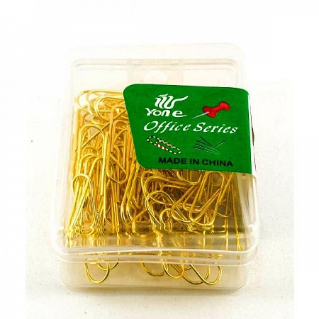 Скрепки 28мм золото,Yone